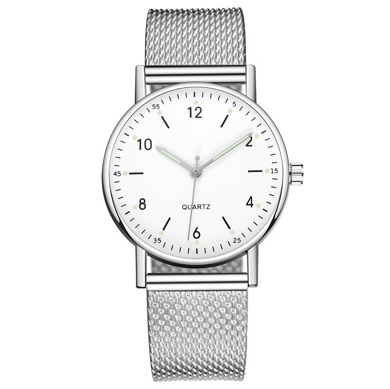 Fashion Luminous Watch Women S Glue Mesh Belt Quartz Watch Women S Watch Niche Women S Watch серебро белый