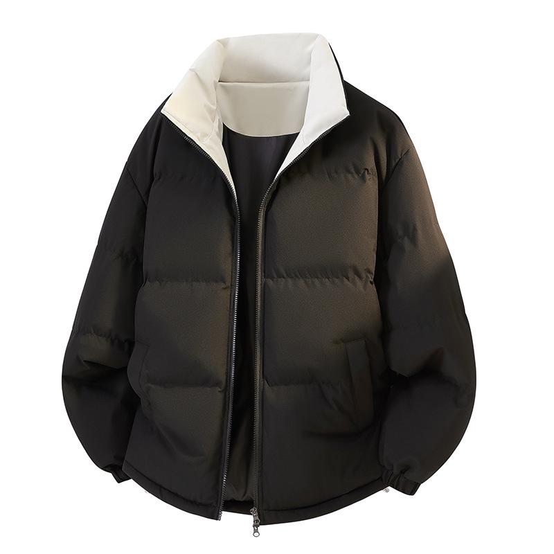 

Men s Fashion Winter Patchwork Stand-Up Collar Cotton Jacket - Warm, Casual, Loose-Fit, Trendy Brand Apparel for Couples. Large