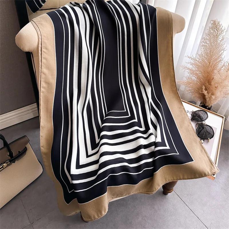 Designer Scarves Women Scarf Classical Print Lady Shawls Cotton Feeling Soft Oversize Hijabs Neck Headband Foulard Muslim