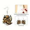 Western Style Horseshoe Cowboy Hat Boots Sunflower Acrylic Earrings for Women Trendy Fashion Dangle Earrings