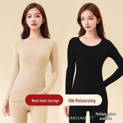 Wolle Seide Doppelseitig Gebürstetes Thermoset für Herren & Damen - Herbst/Winter