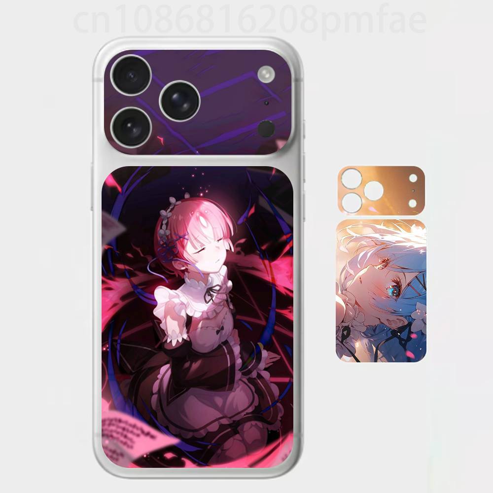 

Япония Аниме ReZERO 3D Наклейка-Скин на весь корпус для iPhone 17/Pro/Pro Max Цветная Задняя Защитная Наклейка iPhone17promax