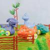 Pull Back Dinosaur Car Toys for Kids Cartoon Dino Figures Vehicle