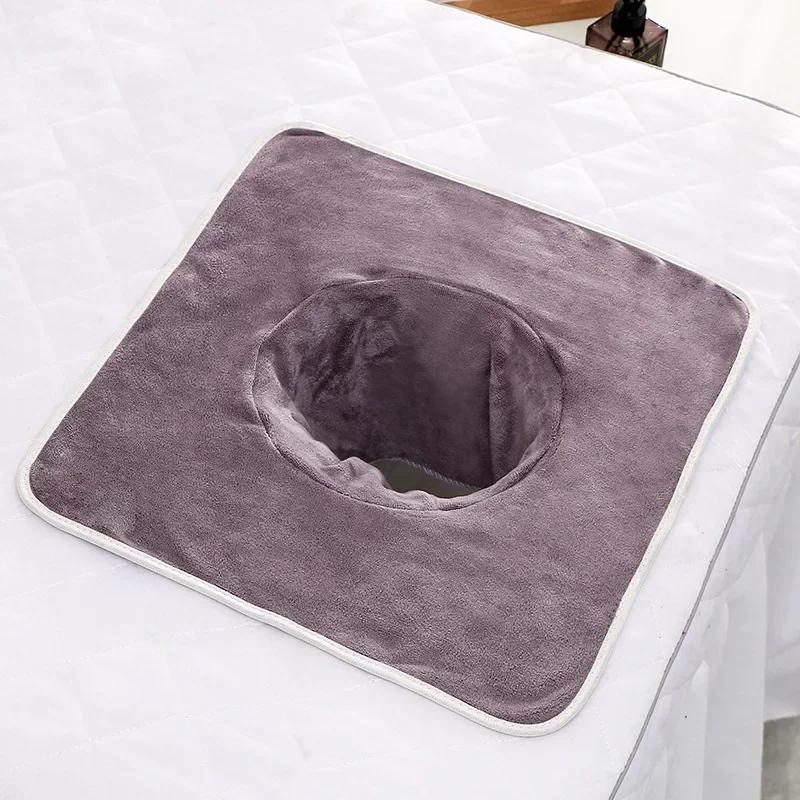 1 Stück verdickte Schönheits-SPA-Massageliege Planking Gesichtstuch mit Loch Bett-Bandana 35x35cm