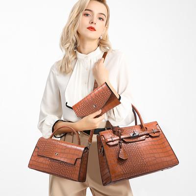 Women's Crocodile Pattern Handbag Fashion Trend Diagonal Straddle Bag Large Capacity Case