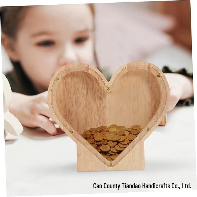 Wooden Alphabet Piggy Bank: Transparent Coin Storage Box for Kids