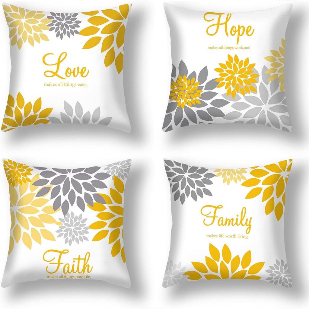 4*45cm Throw Pillow Cover Set Of 4 Pieces. Geometric Art Single-sided Print. Hidden Zipper Design. Suitable For Sofa, Bedroom And Home Decoration.