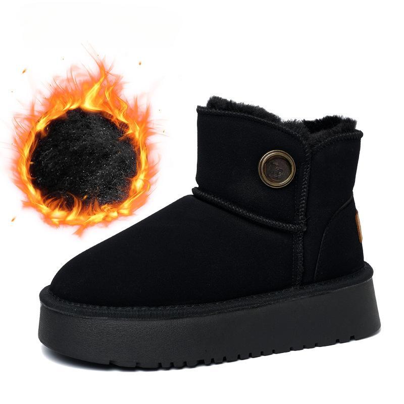 

Женские зимние короткие ботильоны на платформе, искусственная замша, плюшевые, с флисовой подкладкой, теплые, удобные, с подкладкой из искусственного меха, нескользящие, для зимы, для женщин 40