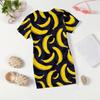 Girls Print Casual Dress Kids Loose Round Neck Short Sleeve Thin Sundress