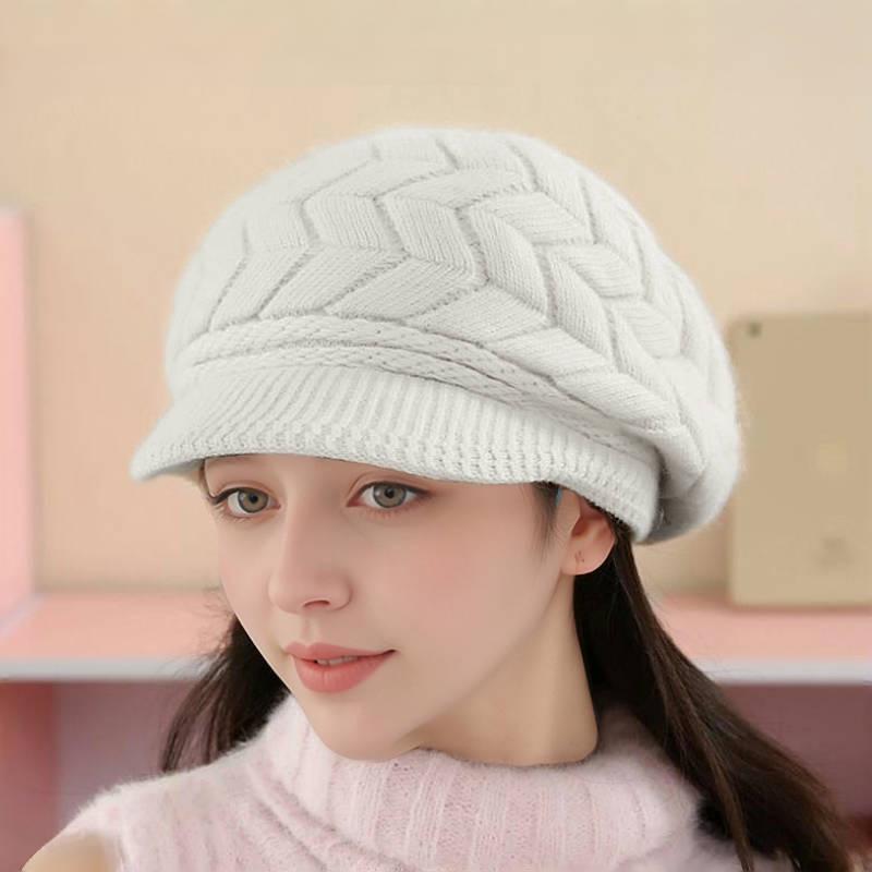 

Универсальный однотонный берет для женщин среднего и пожилого возраста - Плюс бархат, толстая вязка, шерсть, осень/зима