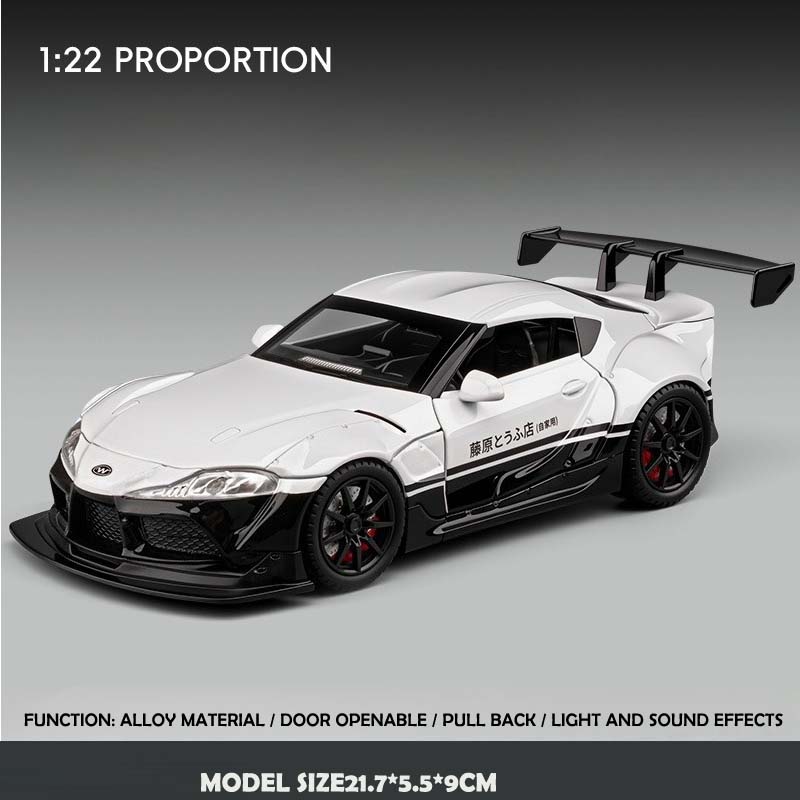 Simulation 1/22 Toyota Supra Alloy Classic Sports Car Model Diecast Children's Toy Vehicle Birthday Gift Collection Miniature Voiture