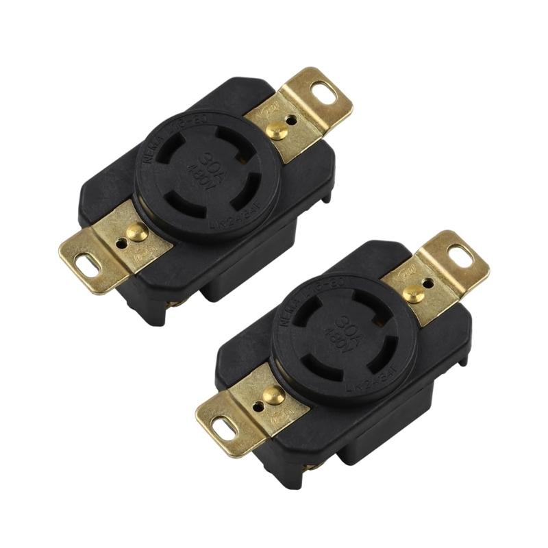 2Pcs 30R Locking Power Connector 480 Voltage 30Amp Strong Generator Port for Heavy Duty Generator Applications