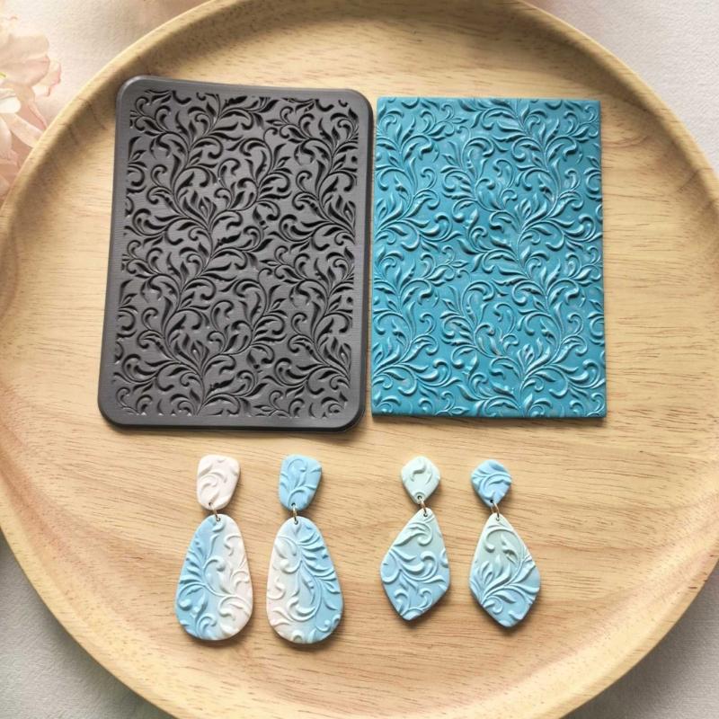 Silikon-Texturübertragungswerkzeug für künstlerische Polymer-Ton-Ohrringe und Schmuckherstellung