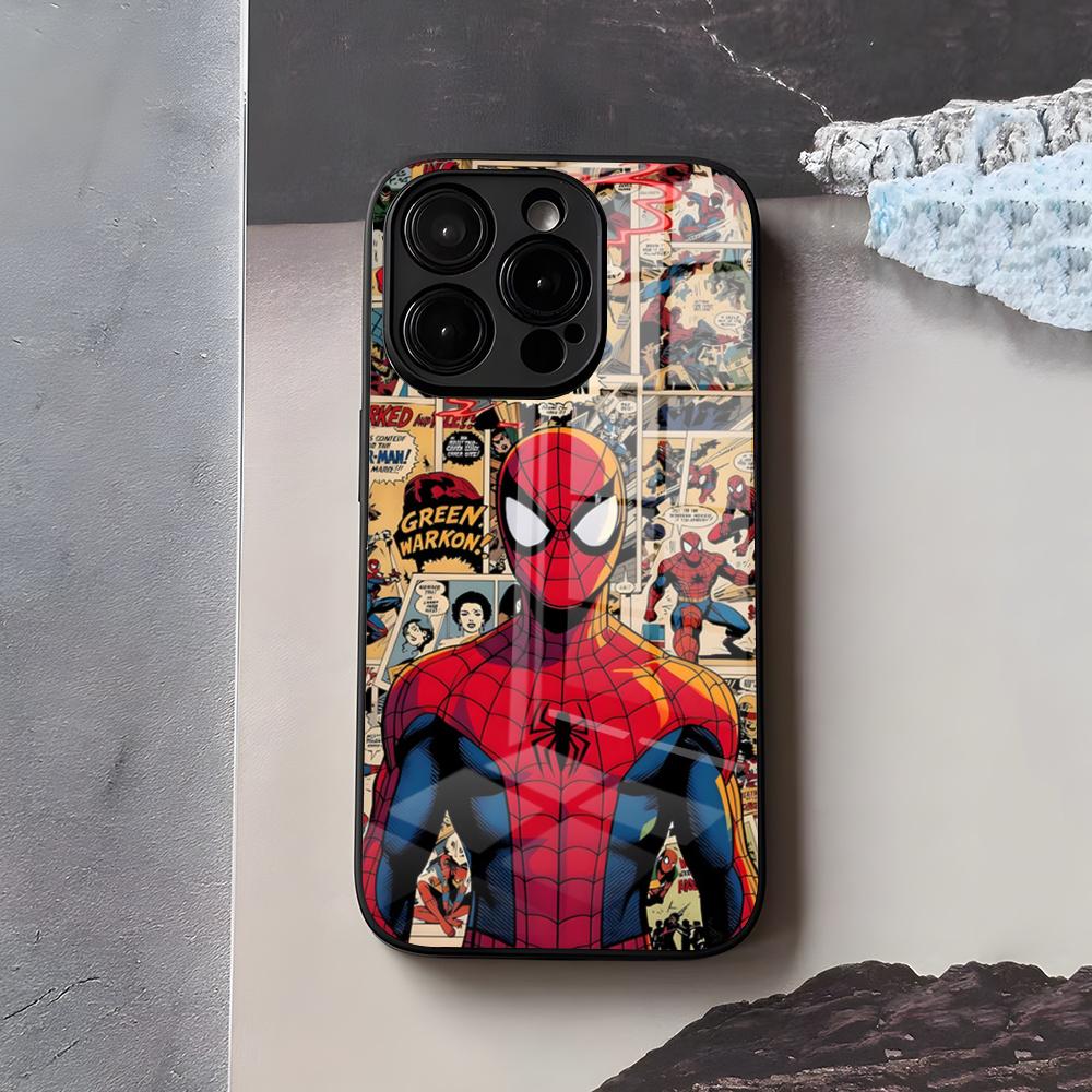 S-Spiders Cool Man Phone Case For IPhone 17 Air 16 E Pro Max 15 14 13 Mini 12 Pro 11 Max Plus Black Glass Cover