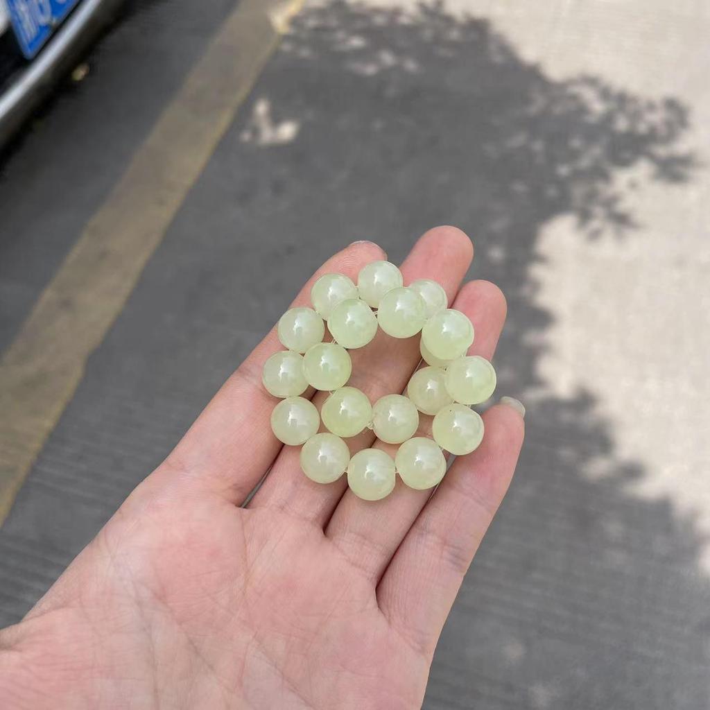 Ice White Jade Wenwan Bracelet: Soft Gradient Pink- Student Edition, Round Beads