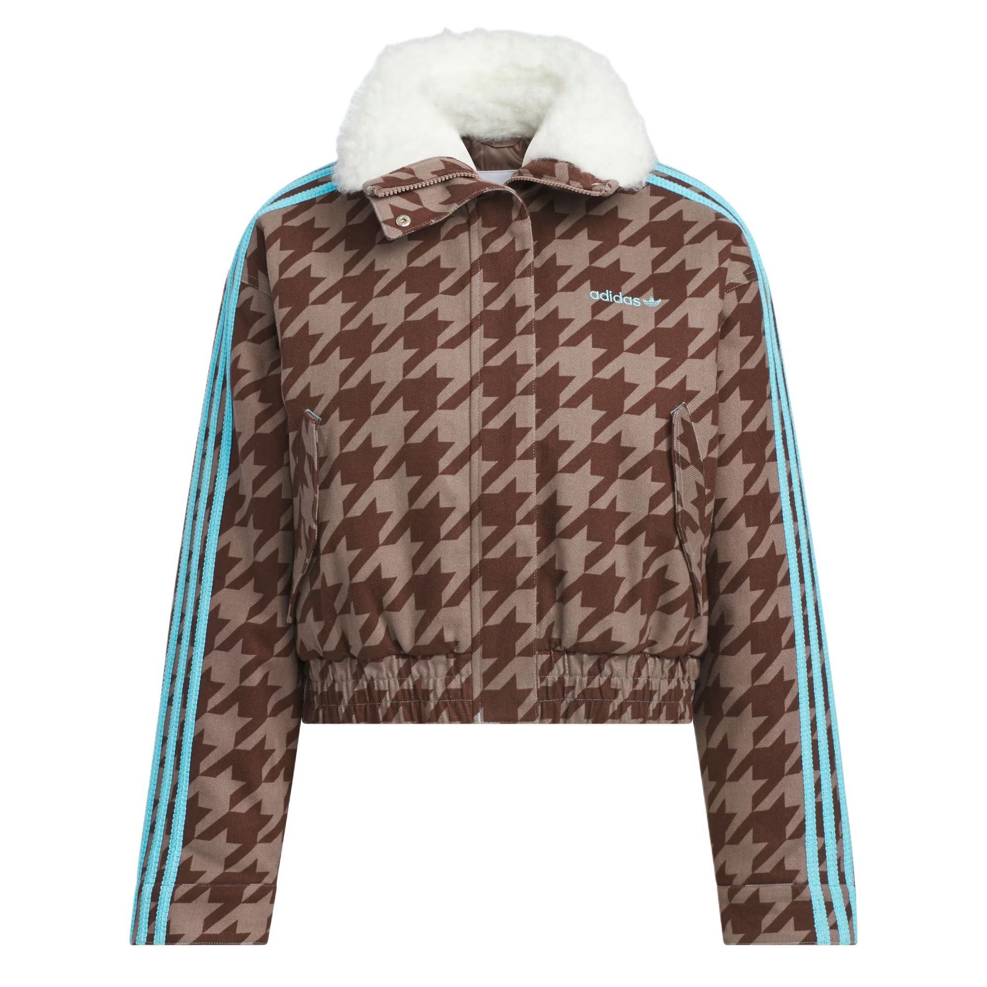 

Adidas Originals FW25 Houndstooth Warm Striped Sports Cotton Jacket Women Jacket KA9732 M