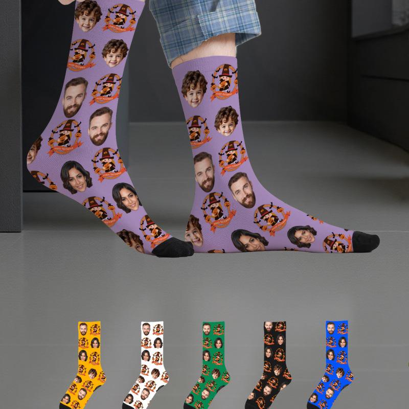 

Рождественские полиэстеровые носки с индивидуальным принтом, сделанные своими руками - Универсальный дизайн 360° One Size