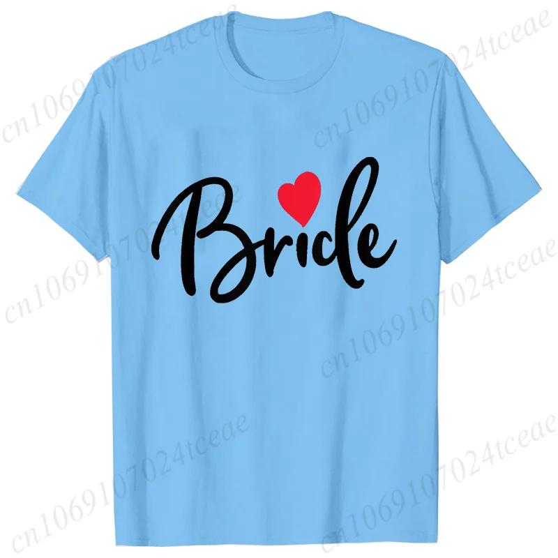 Team Bride Squad T-shirt Bridal Wedding Tops Bachelorette Farewell Party Tees Women EVJF Blouses Bridesmaid Aesthetic Clothing
