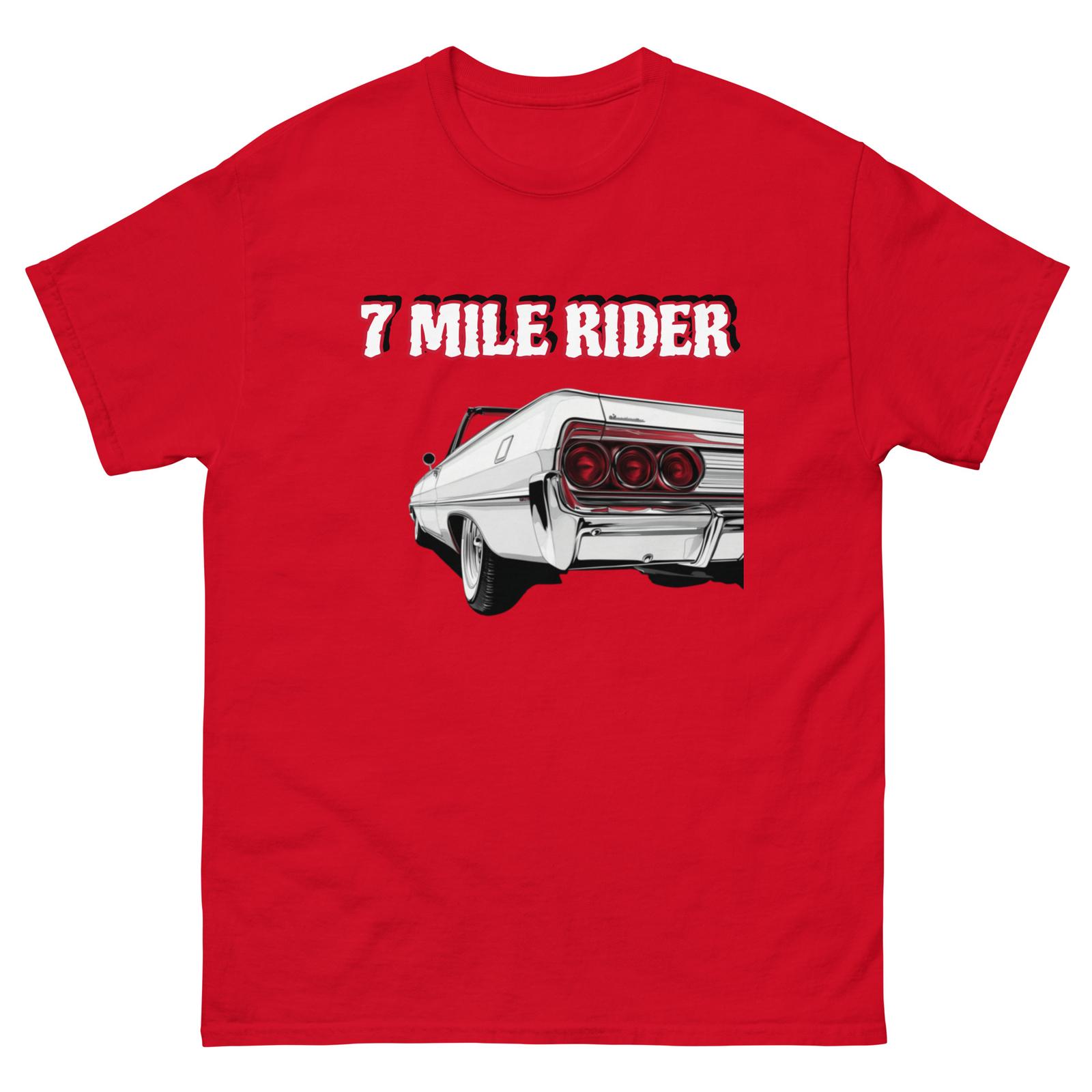 Футболка 7 Mile Rider Detroit, Low Rider, Одежда Motown, Футболка Detroit с принтом спереди и сзади S