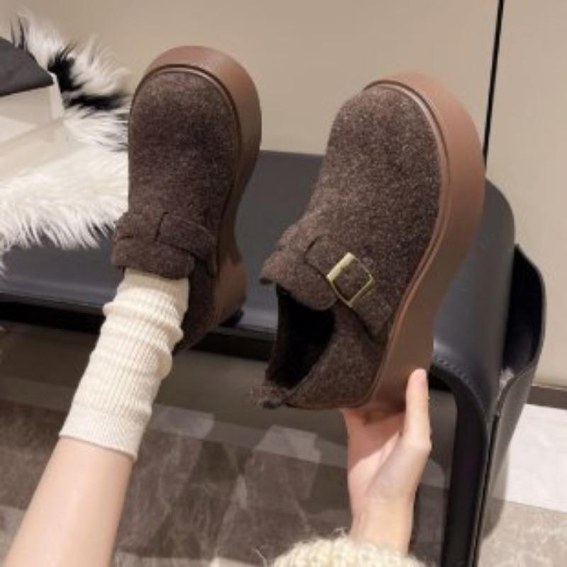 Thick-soled heightening women's autumn and winter new casual versatile velvet cotton shoes women