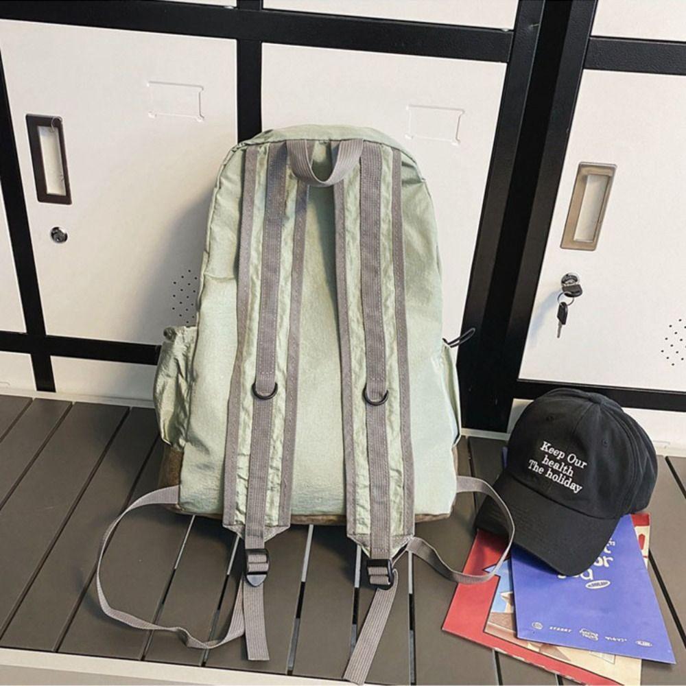 Polyester Trendy Ins Backpack Embroidery School Bags Casual Schoolbags Unisex