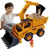 New Kids' 3-in-1 Bulldozer Excavator Dumper Toy - Extra Large, Manual Inertial, Top Seller