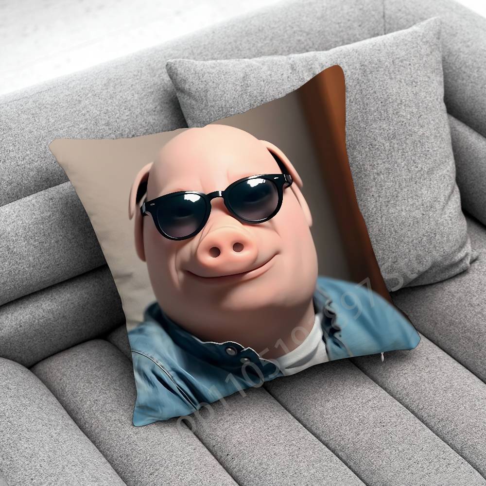 

John Pork is Calling Answer Call Throw Pillow Case For 55cm 40cm 45cm 50cm 30cm Square Office Pillowship Cover 30cmx30cm