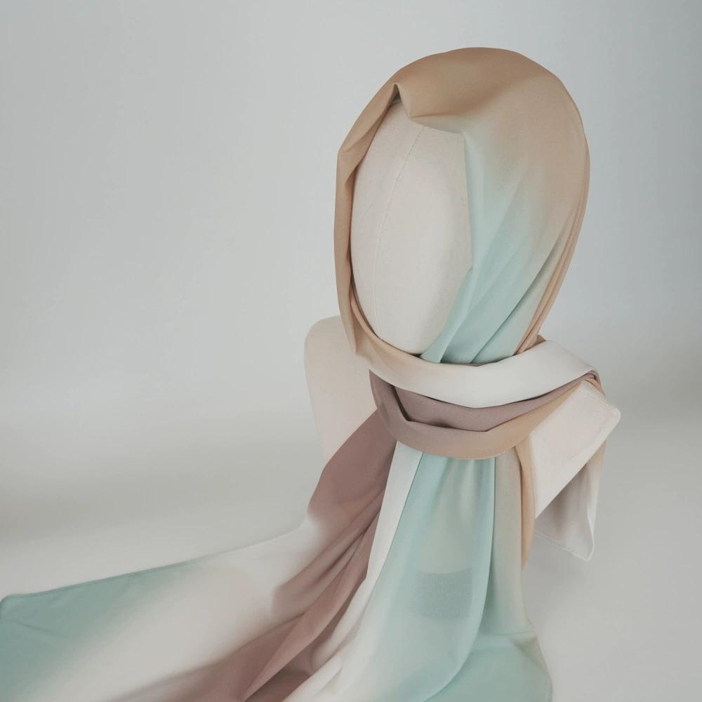 New Gradient Tie-dye Chiffon Hijab Scarf Headscarf Turbans for Women Chiffon Hijabs For Woman Shawls Headband Wrap Head Scarves