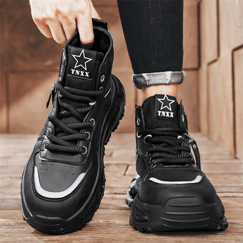 Fashion PARZIVAL New Autumn High Top Sports Shoes Thick Bottom Men Shoes Versatile Casual Shoes Outdoor Male Sneakers Zapatos De Hombre
