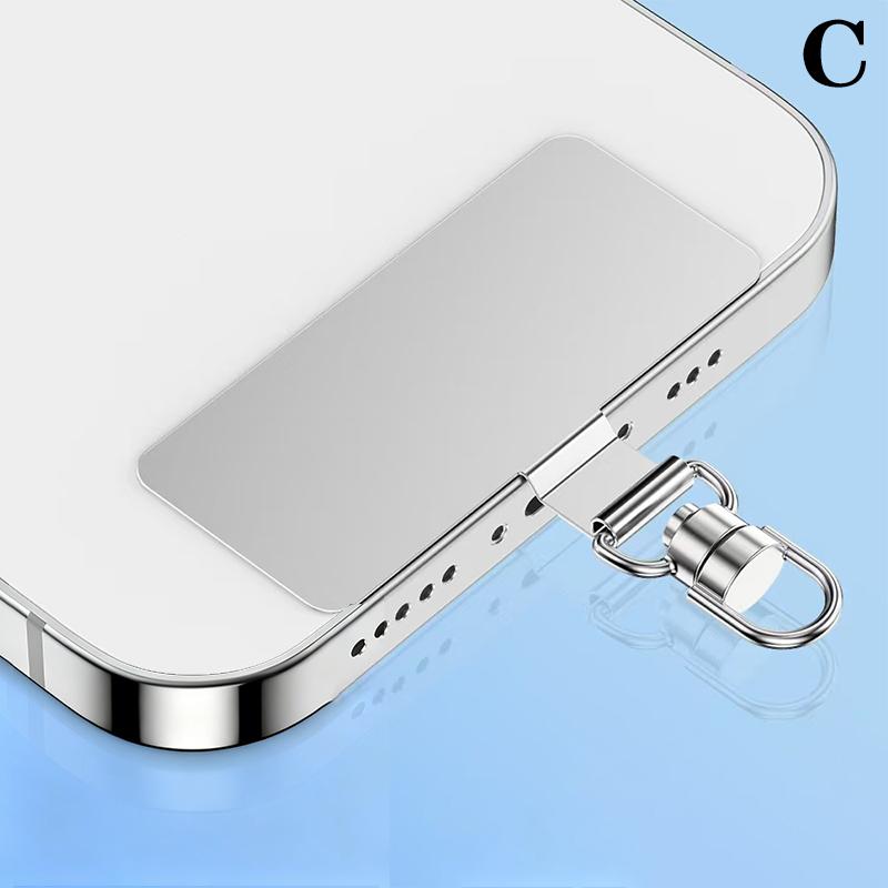 Steel Phone Lanyard Gasket Patch Anti-Lost Anti Fall Mobile Phone Rope Card Metal Clip Strap Hang Cord Tab Accessories