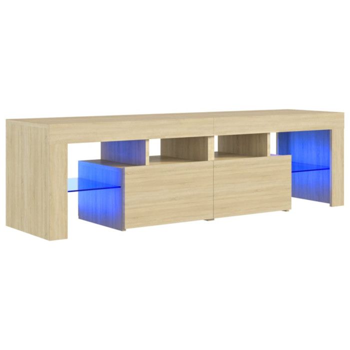 VidaXL TV Stand with LED Lights, Television Cabinet, Living Room TV Unit, Low Cabinet for Interior Living Room, 804367