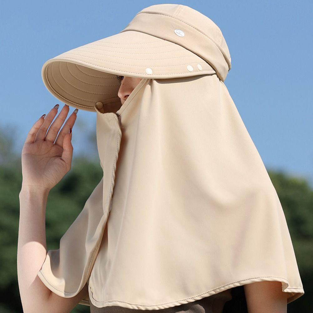 Sunscreen Shawl Fisherman Hat Wide Brim Women Sun Hat Fashion Hiking Bucket Hat  Travel