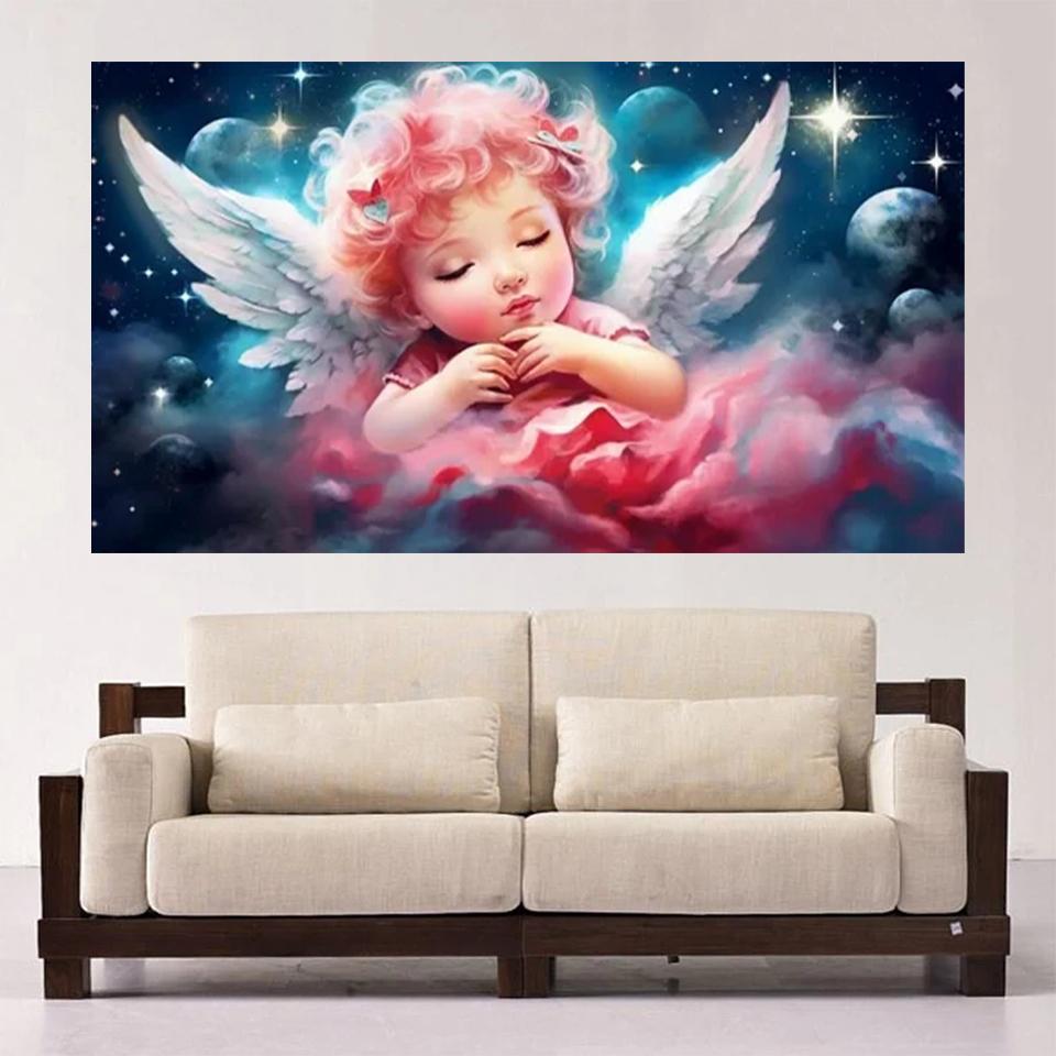 Angel Baby 5D Diamond Painting Belief Diamond Embroidery DIY Full Round Square Diamond Craft Wall Art Home Decoration Gift