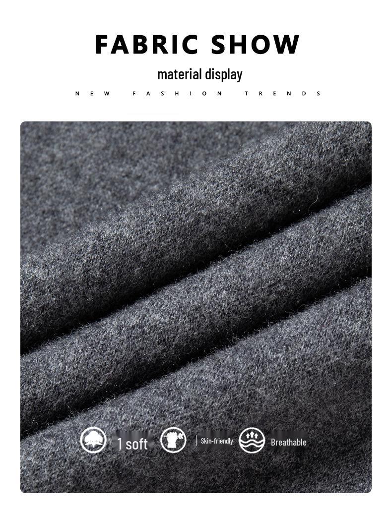 Men's 100% Pure Wool Half-Zip Thickened Sweater, High-End Solid Color Knitwear for Autumn/Winter