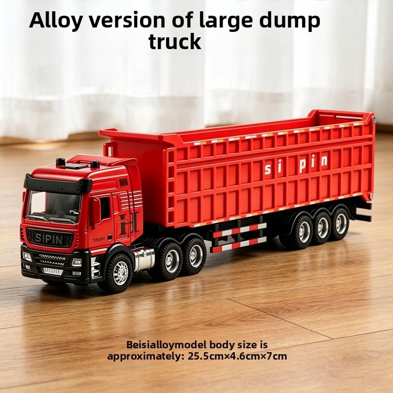 1pc 1:24 Engineering Vehicle Diecast Toy Car Model Light Detachable Body Toy for Kid Birthday Gift Collection Decoration
