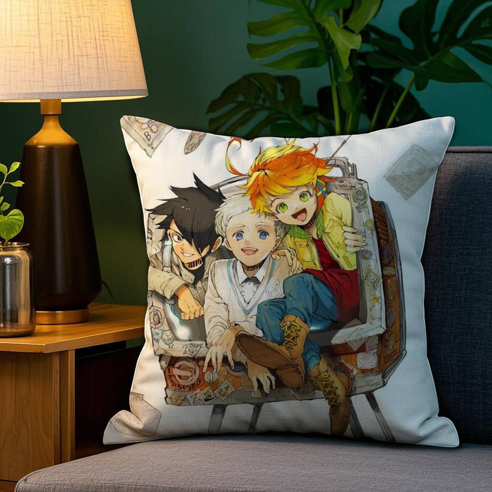 The Promised N-Neverland Pillow Case Plush Linen Soft Double Sided Printed Design Throw Cushion Decorative Home