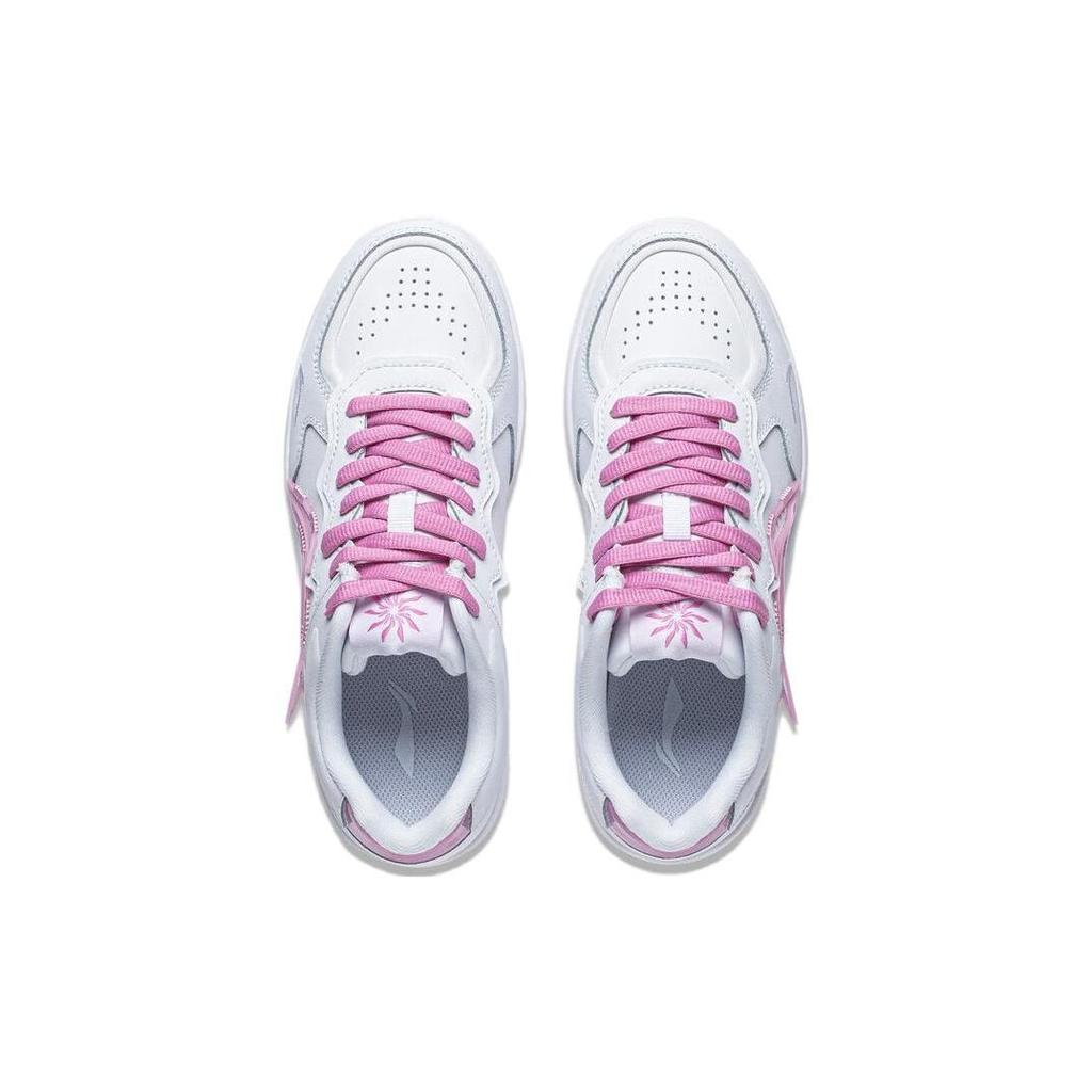 Li Ning Rising Phoenix Slip Resistant Slip Resistant Low top Skateboard Shoes Women's White Pink AGCT380-3