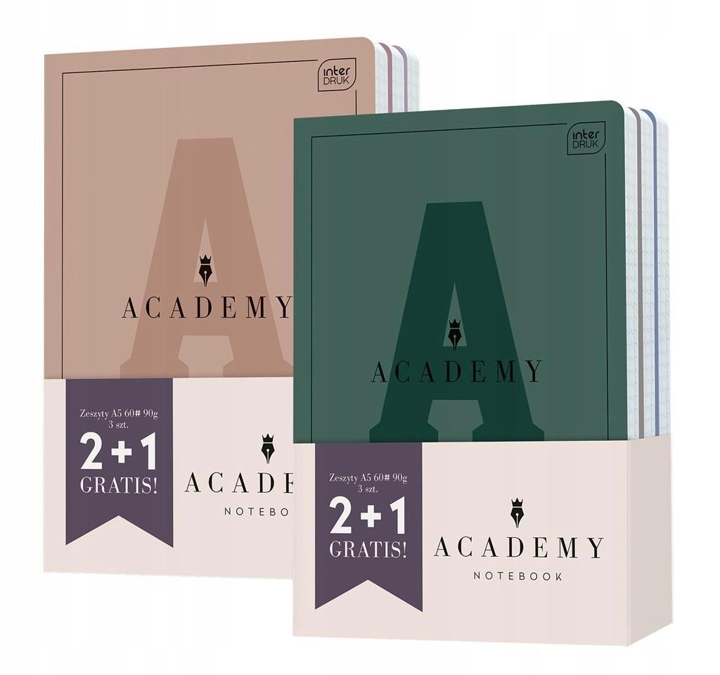 N-Zestaw zeszytów A5 60# ACADEMY Hyb.(2+1) 5997