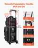 VEVOR 3 Ball Bowling Bag Double Roller Bag with Separate Shoe Compartment, for Bowling Shoes (Up To US Men Size 16), Rolling Ball Bag w/ Wheel