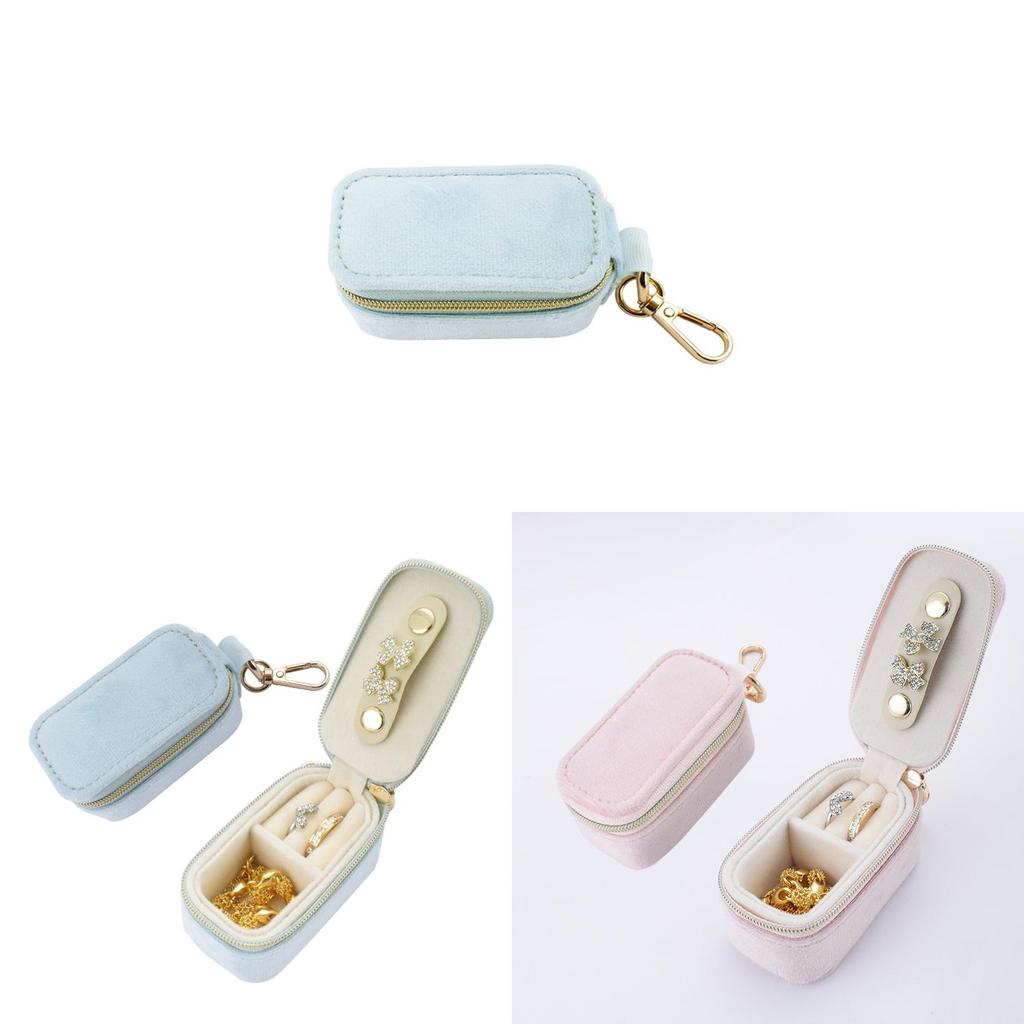Novelty Hanging Keychain Jewelry Box With Velvet Storage For Travel And Gift