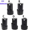 High Capacity 12V 6600mAh Universal Rechargeable Battery for Power Tools Electric Screwdriver Electric Drill Li-ion Battery