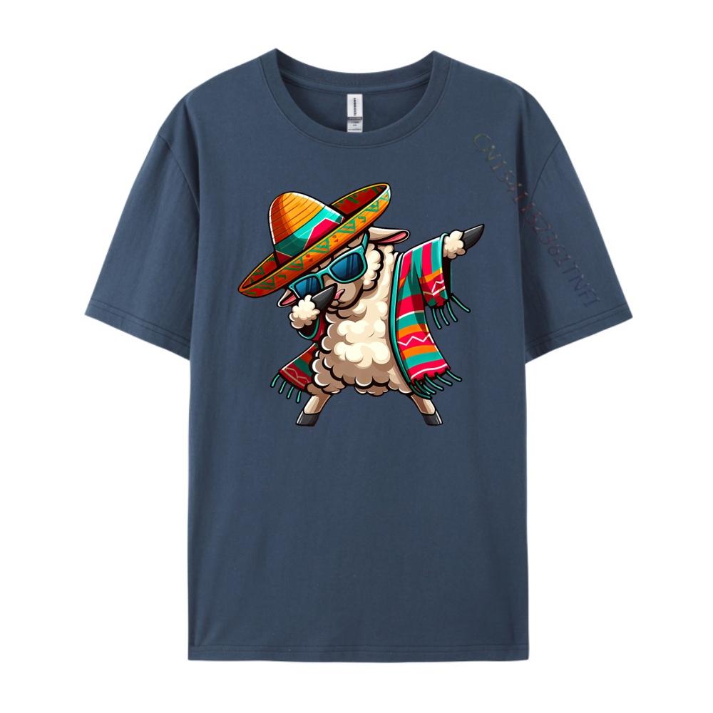 

Dabbing Sheep Sombrero Poncho Cinco De Mayo Mexican T Shirt Men 100 Cotton New In Tops Tees Graphic Tshirts 4XL