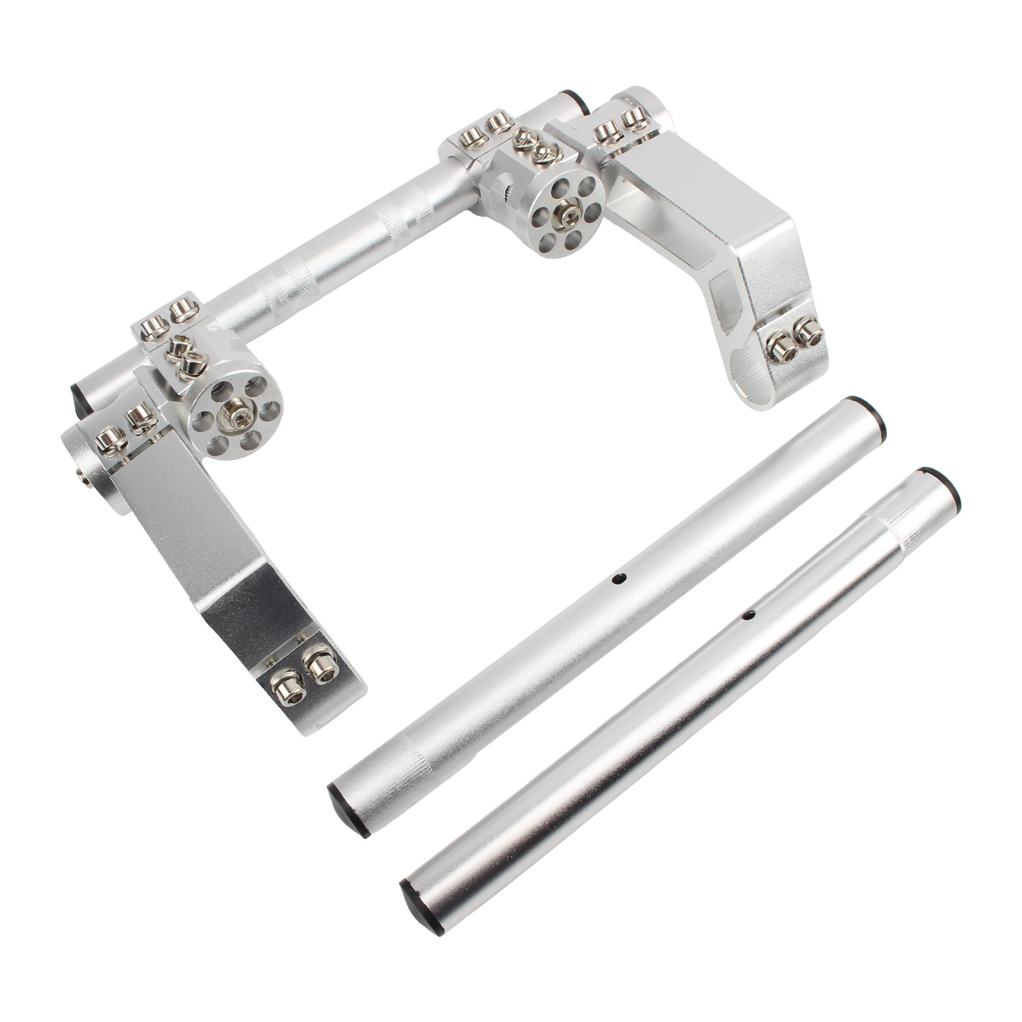 Мотоцикл 7/8  22 мм CNC Руль Съемный Регулируемый Руль 125cc Питбайк Грязевой Байк Мотокросс Скутер Аксессуары серебряный