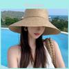Raffia Straw Hat With Wide Brim For Sun Protection And Breathability Summer Beach Wear