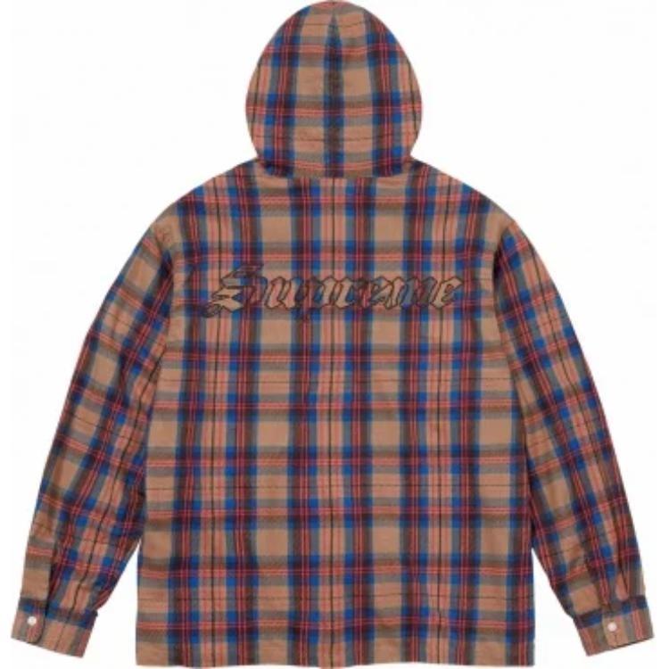 Supreme Camicia a Quadri con Cappuccio Stampata 'Rosa Bianco' da Uomo SUP-SS24-189