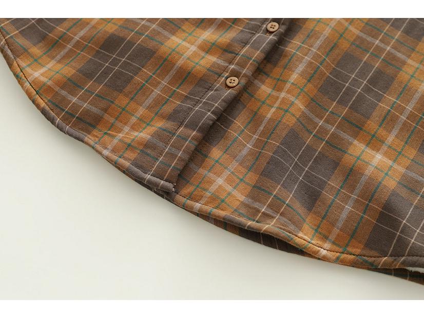 Women's Classic Plaid Long-Sleeve Shirt - Japanese Style, Plus Velvet, Thickened, Warm (Autumn/Winter 2025 Collection)