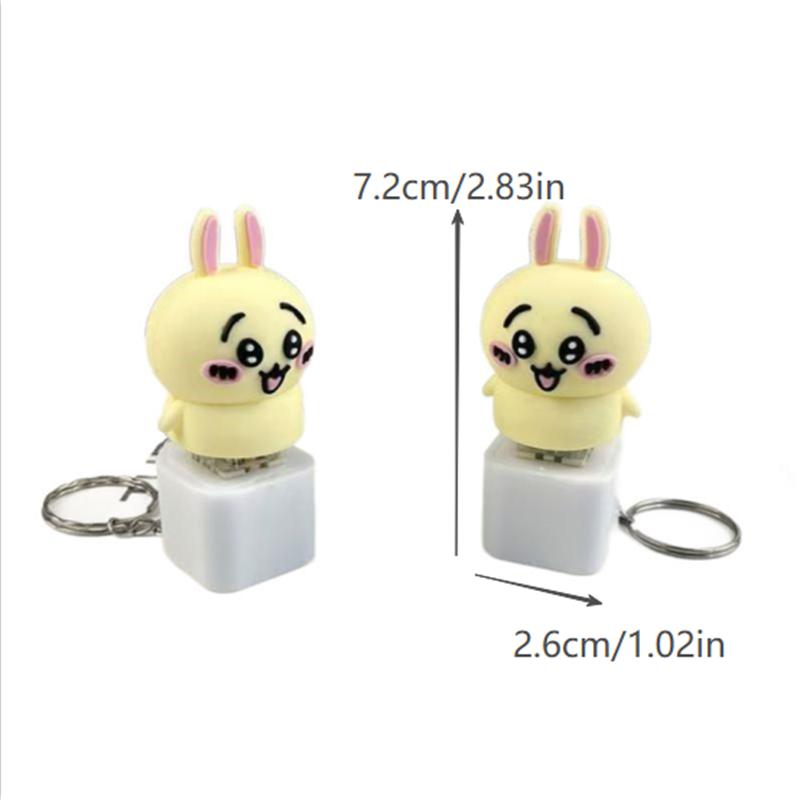 1/2Pcs Usagi Voice Luminous Fidget Decompression Keyboard Keychain Bag Pendant Stress Relief Toy Antistress Finger Keyboard Game