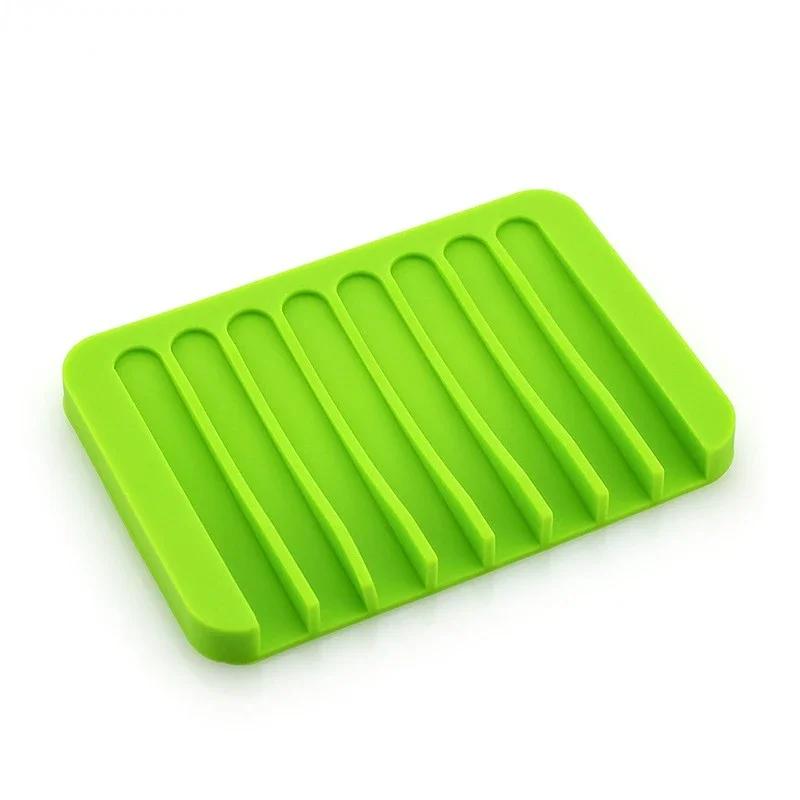 Home Improvement Bathroom Hardware Anti - Skidding Flexible Silicone Tray Soapbox Soap Dishes Plate Holder
