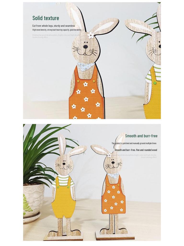 Easter Bunny Painted Wooden Desk Ornament