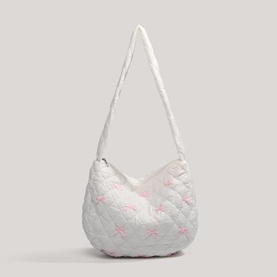 Ballet Style Spring and Summer New Cloud Bow Big Bag, Personalized Large-capacity Tote Bag, High-end Commuter Shoulder Bag